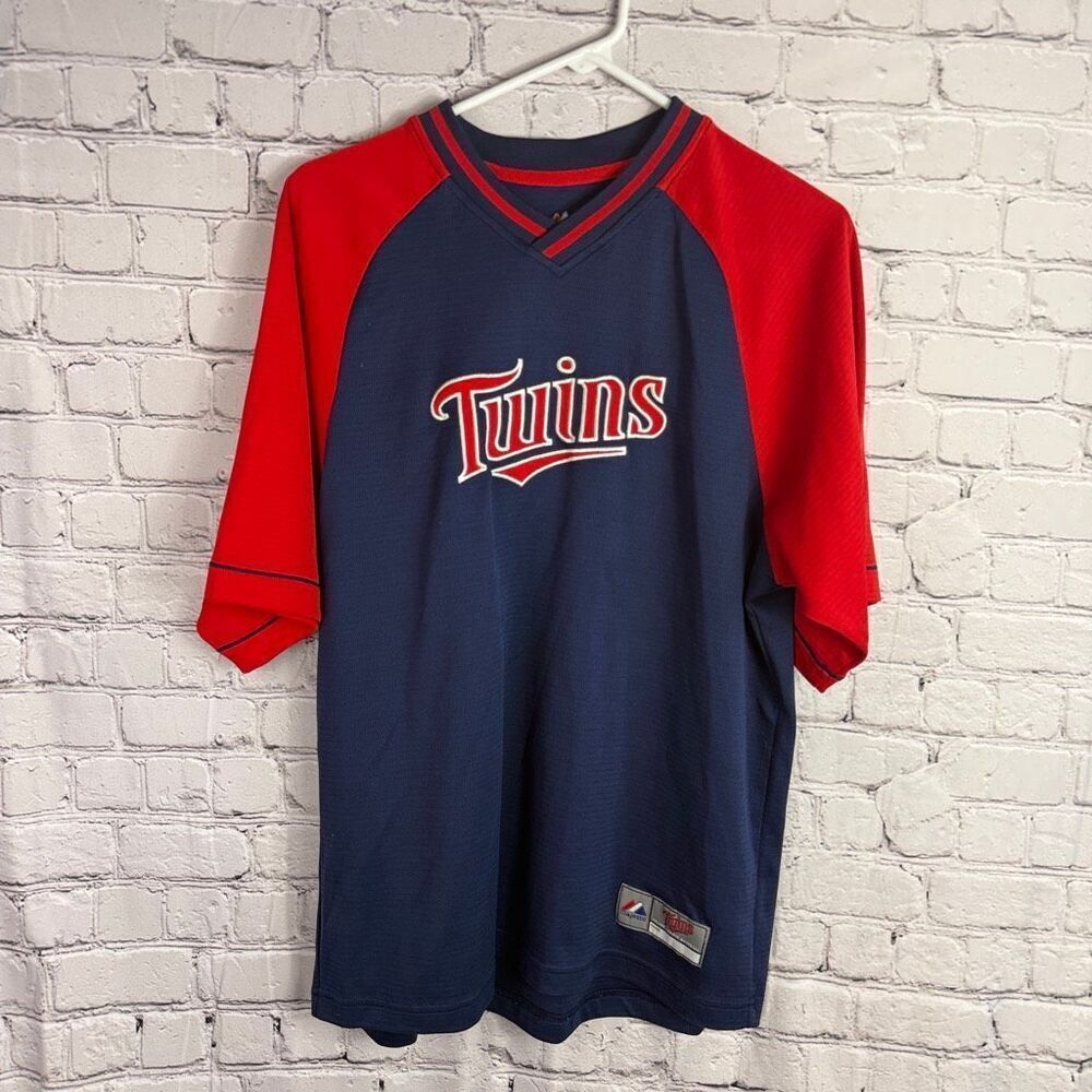 Majestic Minnesota Twins MLB V-neck baseball jersey Mens Size M C